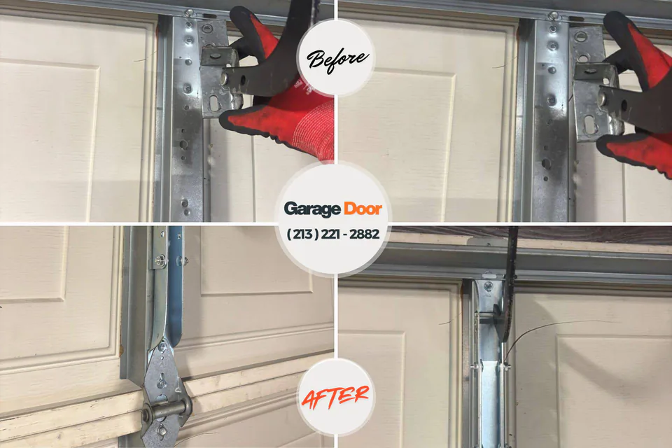 Before and after: garage door repair Contoocook, NH